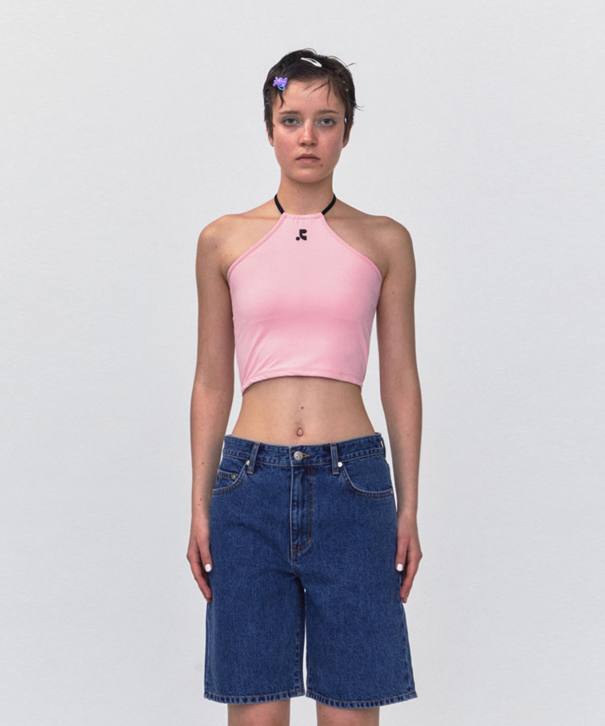 레스트앤레크레이션(REST&RECREATION) RR HALTER NECK CROP TOP_PINK