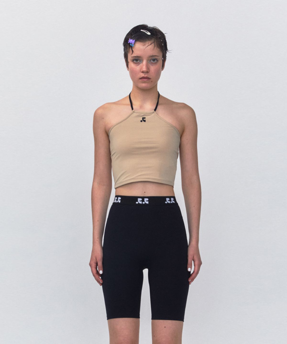 레스트앤레크레이션(REST&RECREATION) RR HALTER NECK CROP TOP_BEIGE