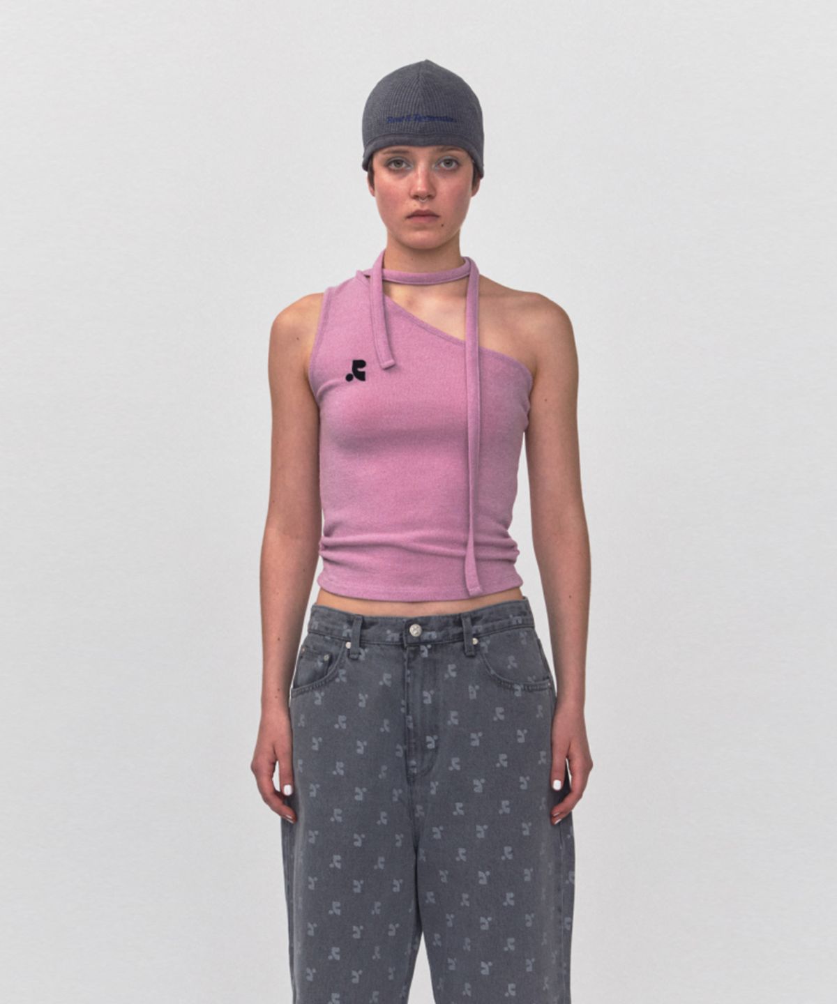 레스트앤레크레이션(REST&RECREATION) RR ONE SHOULDER TIE TOP_PINK