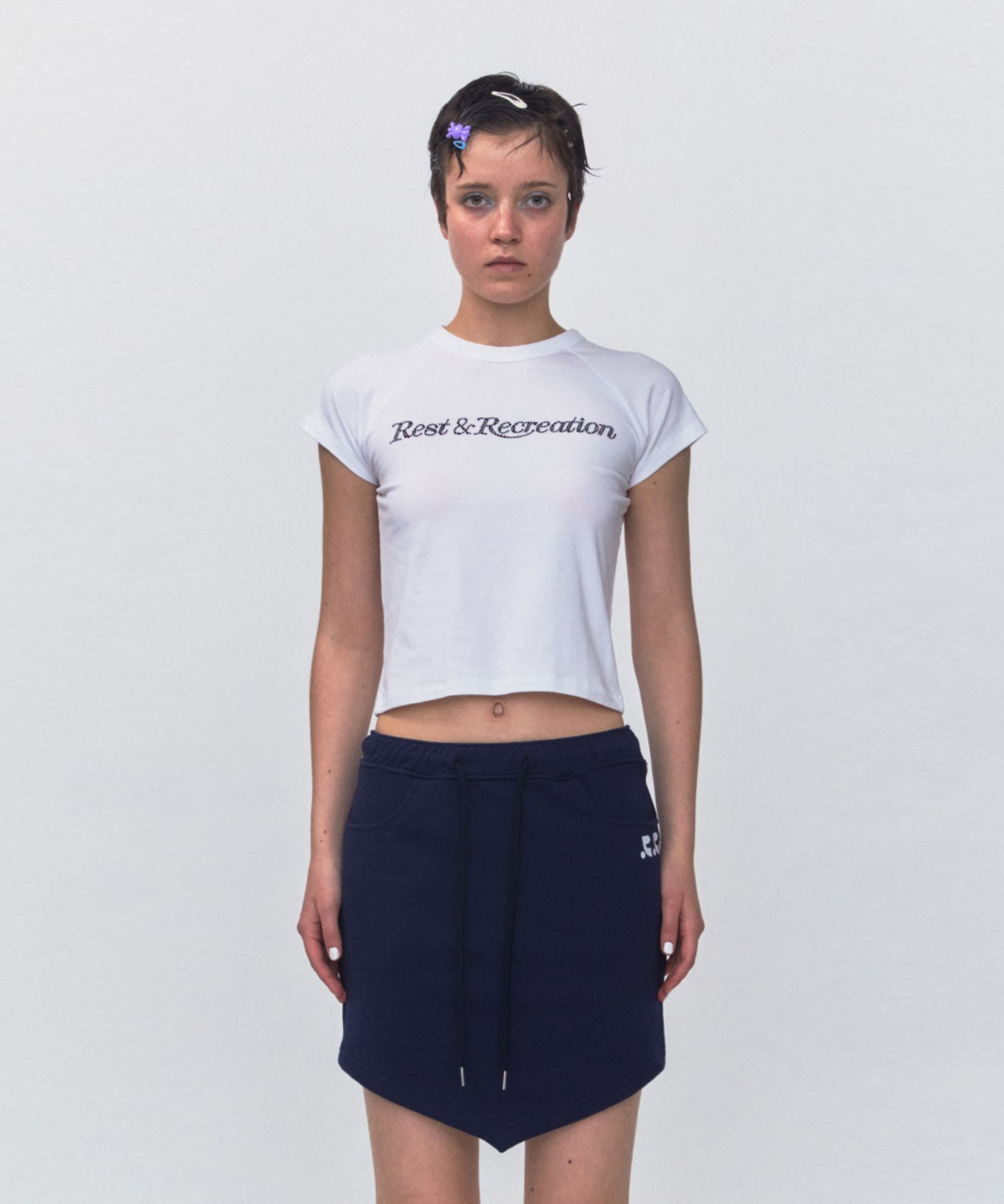 ★Rest&Recreation★RR CRYSTAL LOGO CROP TOP★大人気★ 関税/送料込☆Rest&Recreation☆RR CRYSTAL LOGO CROP TOP (Rest
