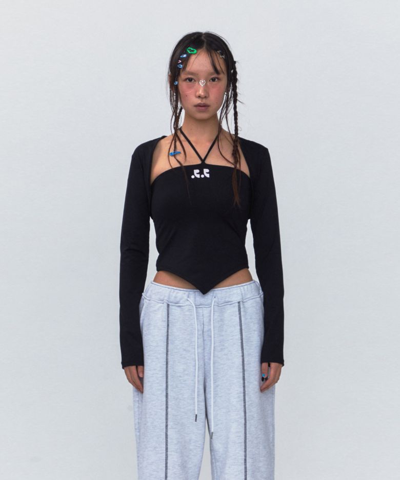 RR BOLERO + HALTER TOP_BLACK