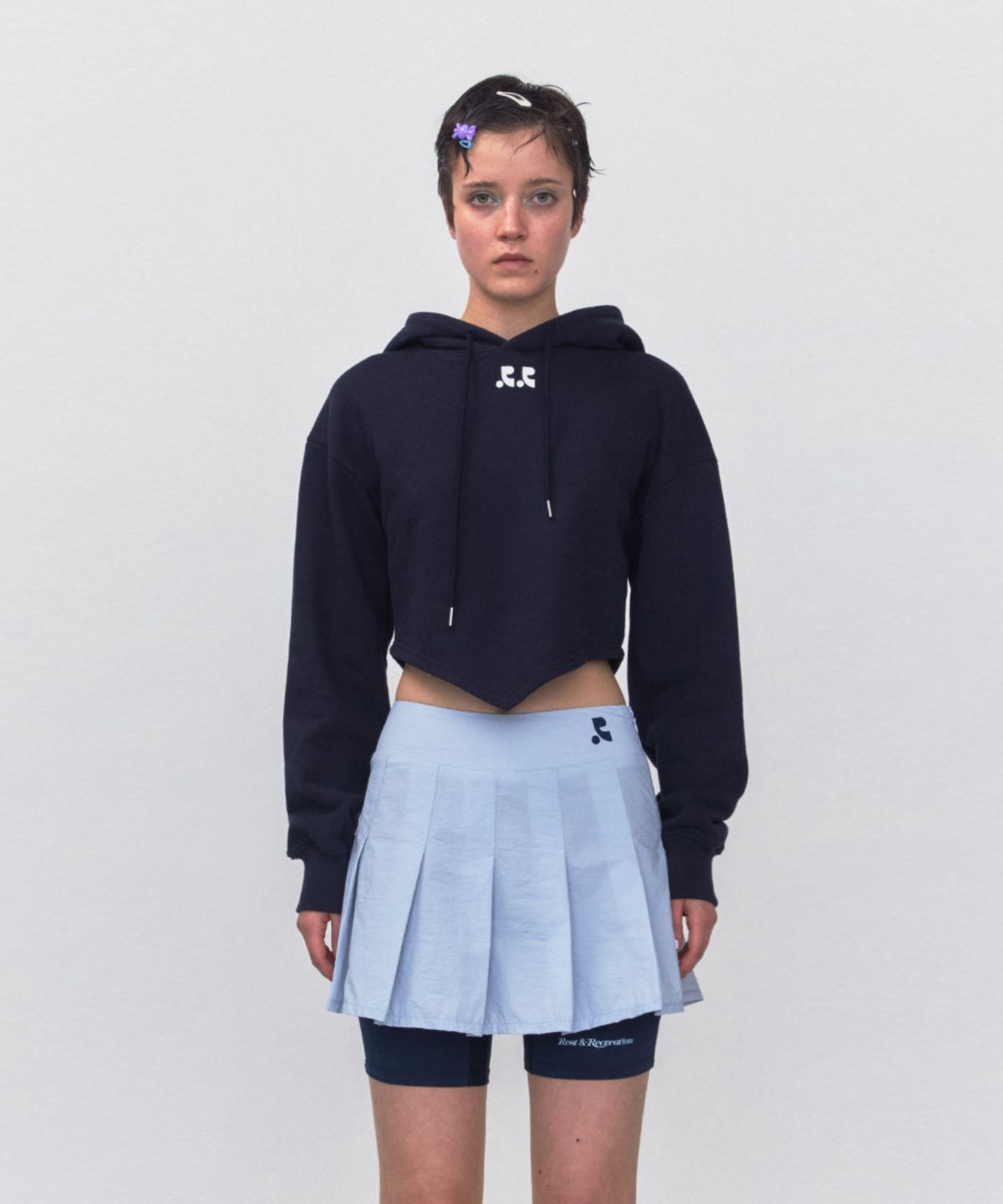 레스트앤레크레이션(REST&RECREATION) RR ARROW POINT HOODIE_NAVY