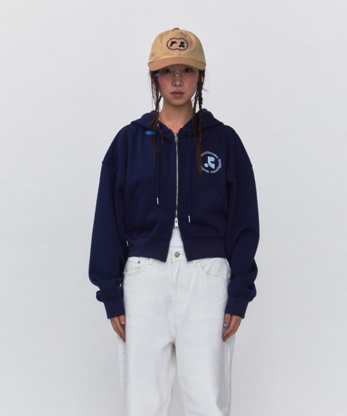 레스트앤레크레이션(REST&RECREATION) RR 2WAY ZIP-UP HOODIE_NAVY