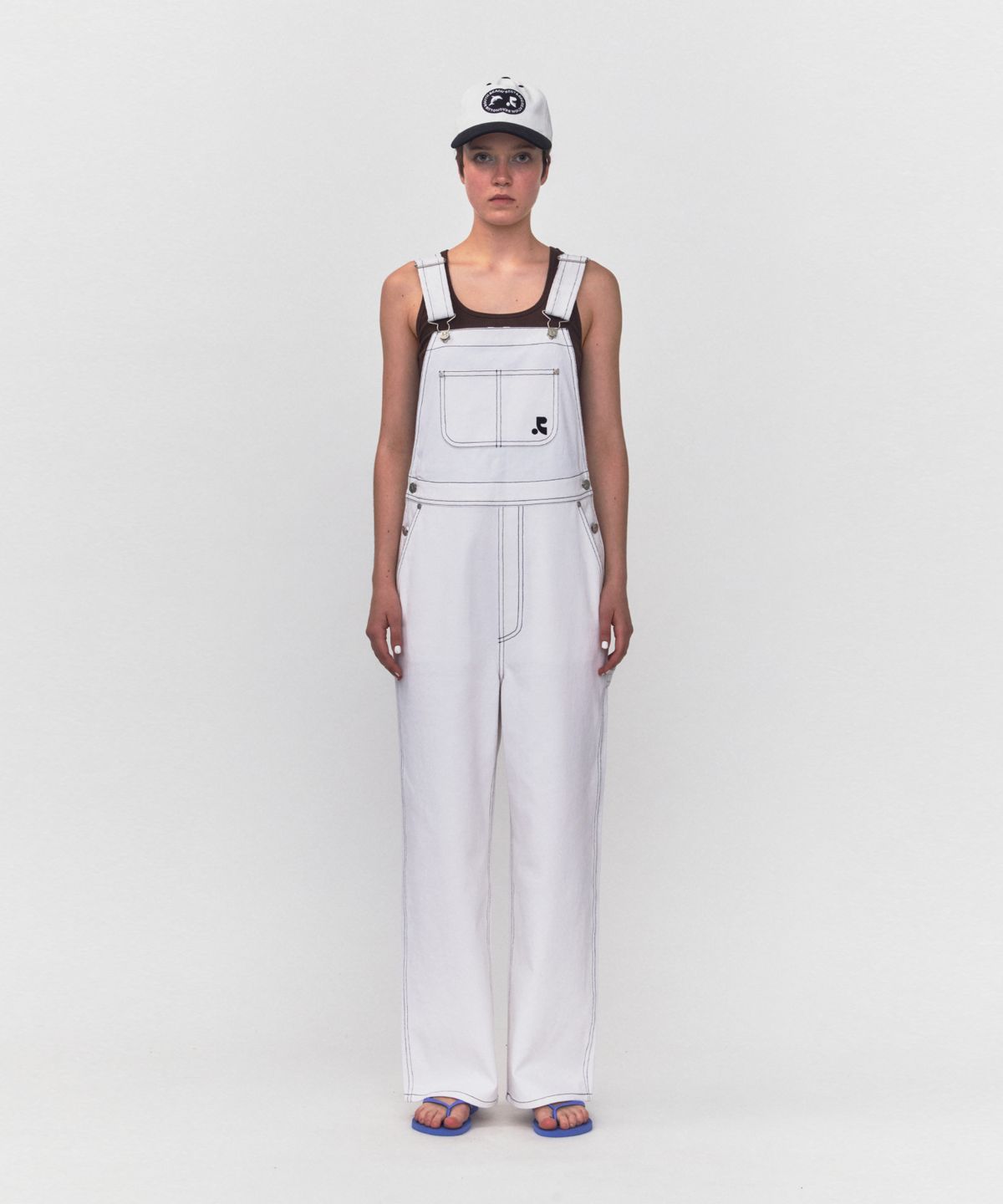 레스트앤레크레이션(REST&RECREATION) RR COTTON OVERALLS_WHITE
