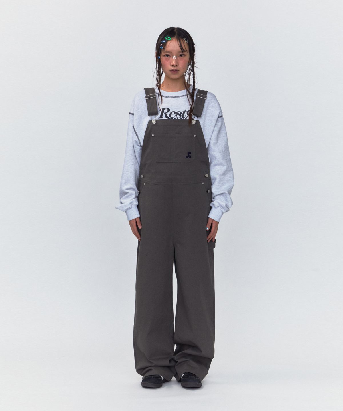 레스트앤레크레이션(REST&RECREATION) RR COTTON OVERALLS_CHARCOAL