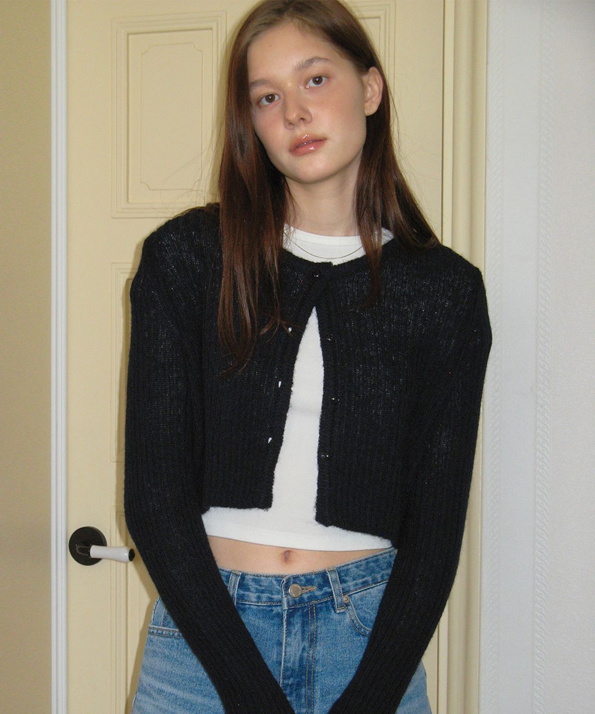 썸웨어버터(SOMEWHEREBUTTER) Etty pendant cardigan - navy