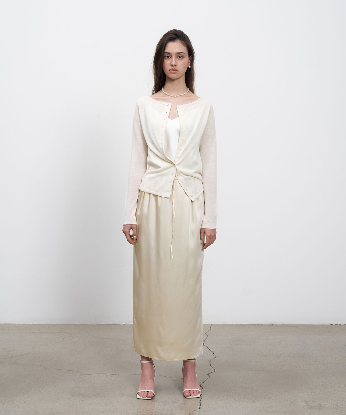 르네제이(RENEJ) String Satin Long Skirt