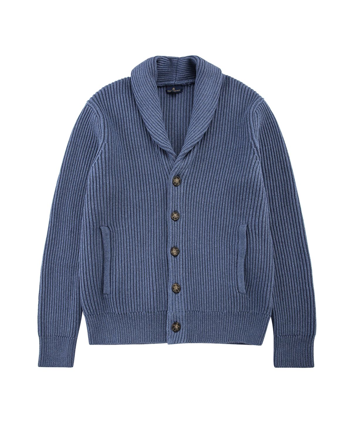 브룩스 브라더스(BROOKS BROTHERS) 코튼 립 숄 가디건 (블루) (BBWCMF8190MES)