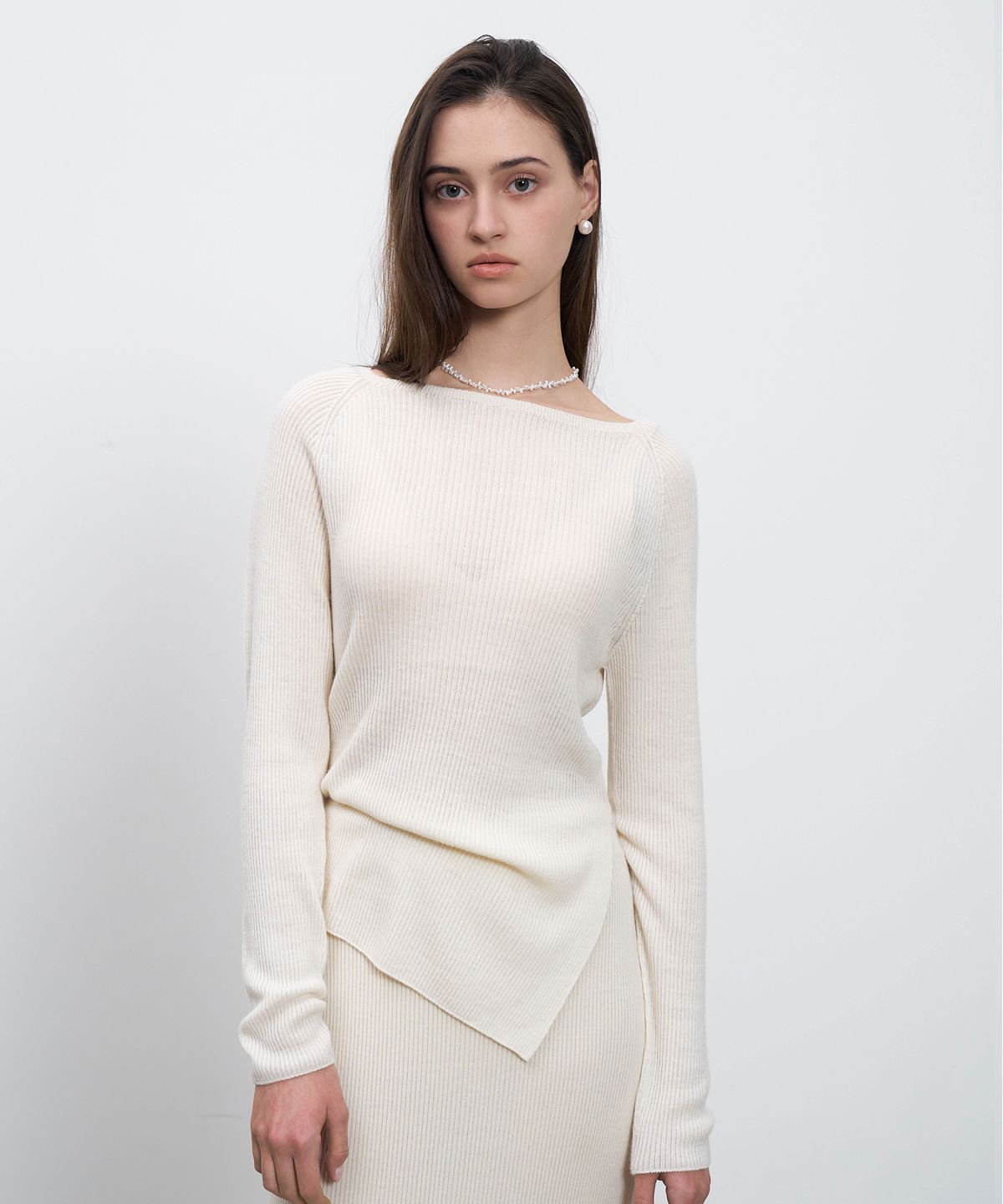 르네제이(RENEJ) Wholegarment Boatneck Knit