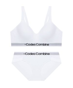 와이드윙 코튼 스포츠브라팬티 세트_화이트