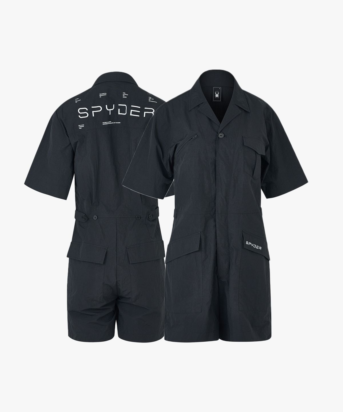 스파이더(SPYDER) 여성 카라 반팔 점프수트 SPJPCNOP351WBLK
