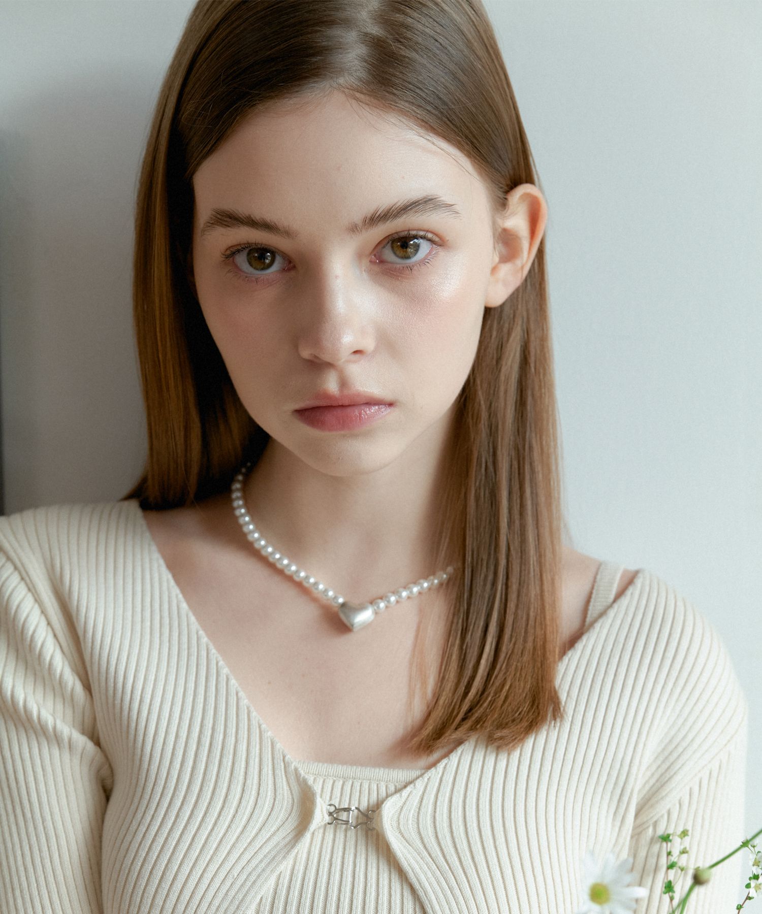 ●ANOETIC● ANC VOLUME HEART PEARL NECKLACE_GOLD MUSINSA公式 | ANOETIC ANC VOLUME HEART PEARL NECKLACE_SILVER