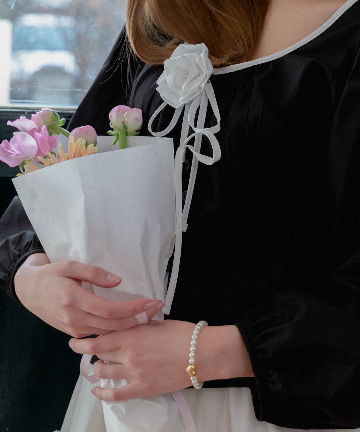 아노에틱(ANOETIC) ANC VOLUME HEART PEARL BRACELET_GOLD