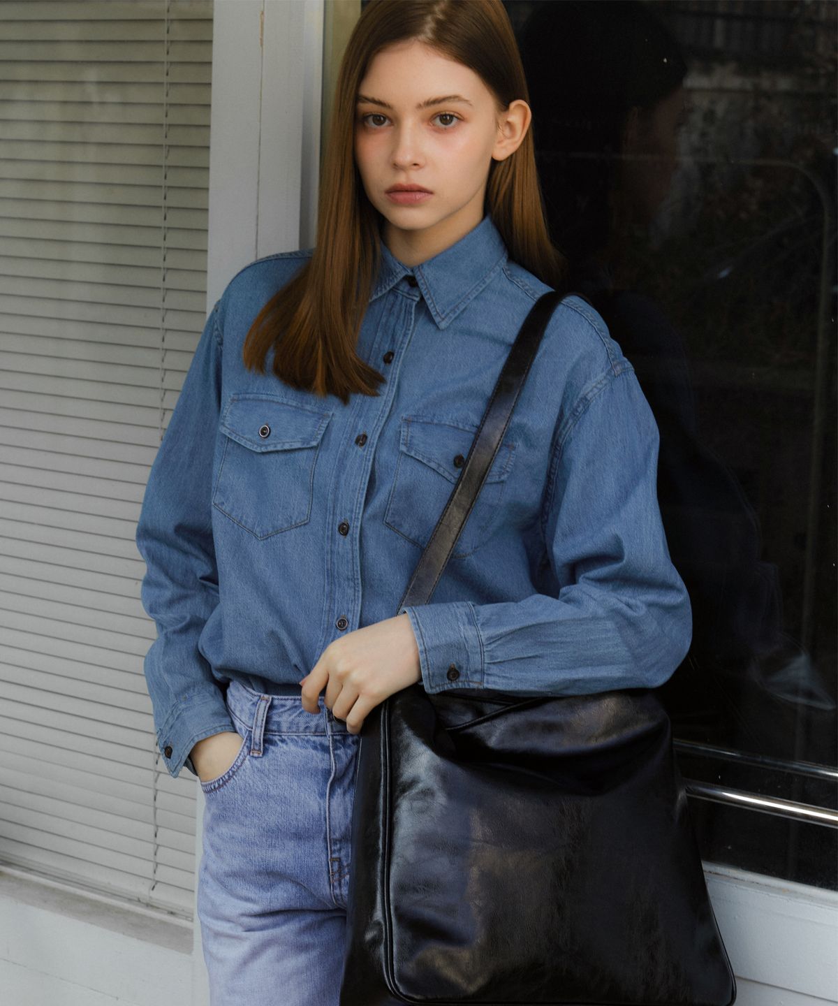 아노에틱(ANOETIC) POCKET DENIM SHIRT
