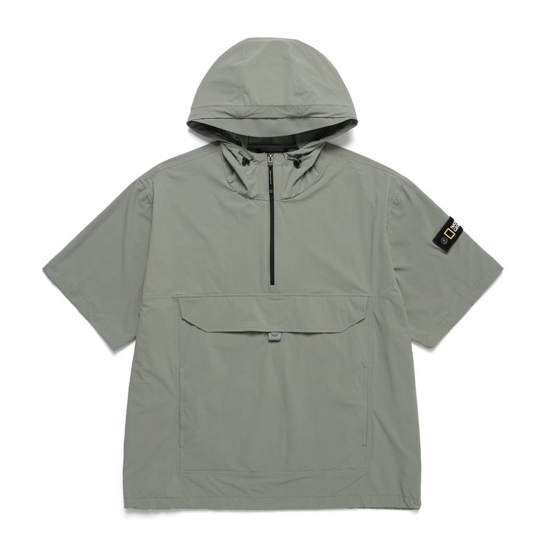 아델리 경량 우븐 스트레치 반팔 아노락 LICHEN KHAKI