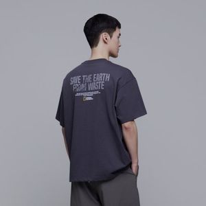 N242UTS870 세미오버핏 그래픽 티셔츠 IRON GREY