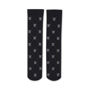 (W) MONOGRAM LOGO KNEE SOCK_BK