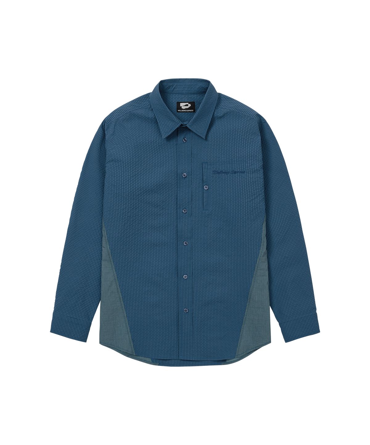 웰빙익스프레스(WELLBEING EXPRESS) Blocked Check Shirt Blue