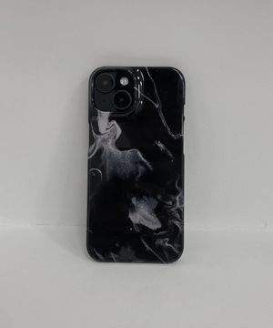 마블링 텍스쳐 검정색 유광하드 폰케이스