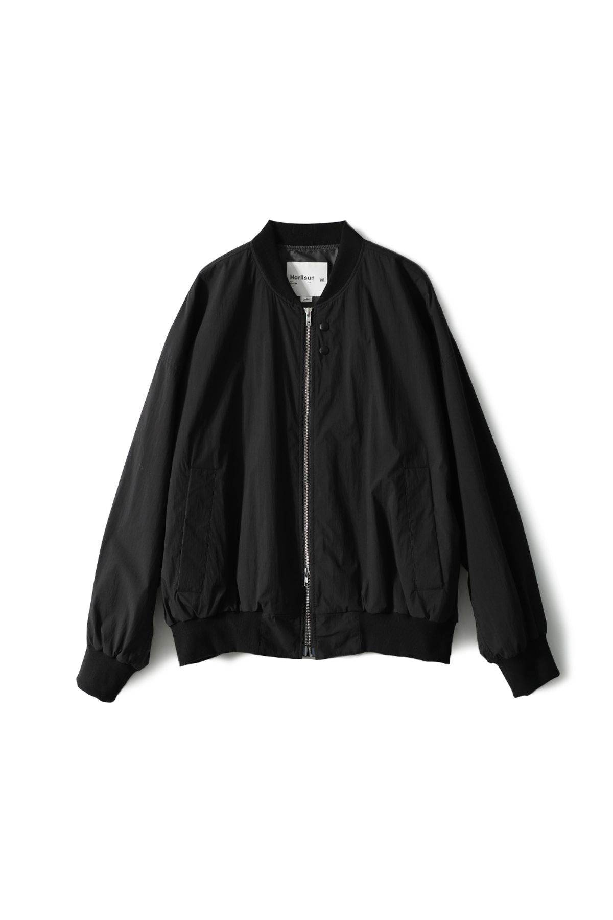 홀리선(HORLISUN) Rivera Crease Back Bomber Jacket Black