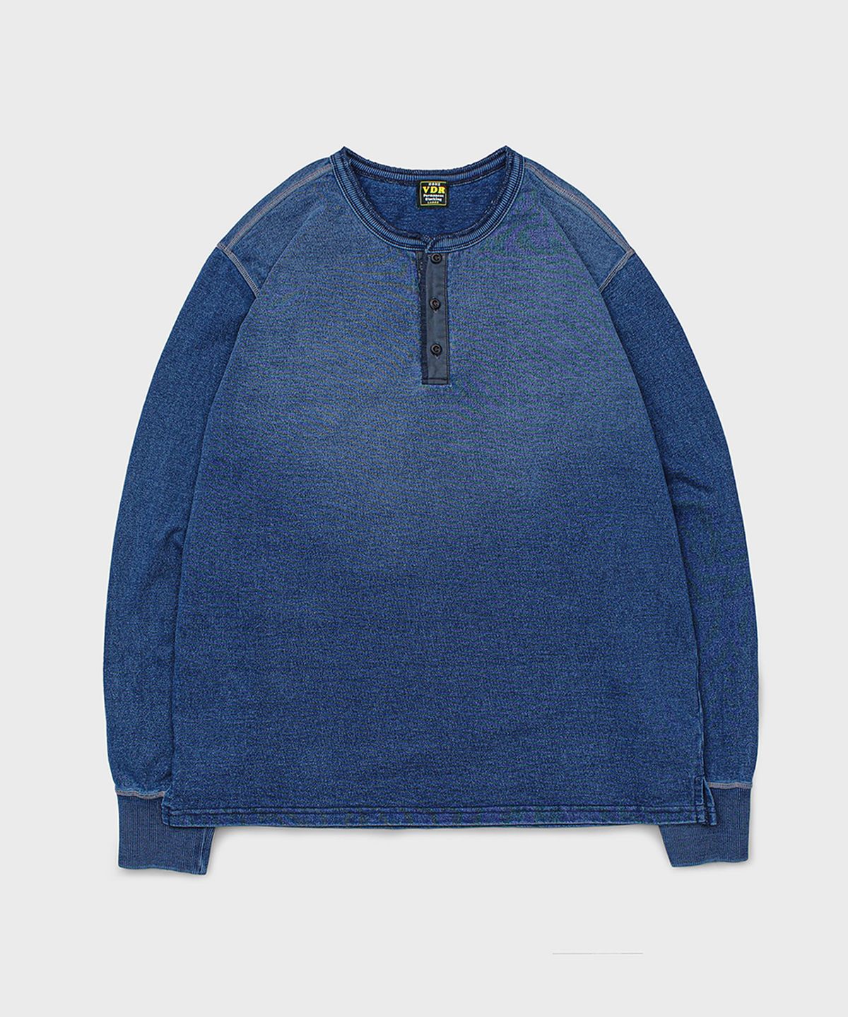 비디알(VDR) AGING DENIM HENLYNECK LONG SLEEVE [Vintage Indigo]
