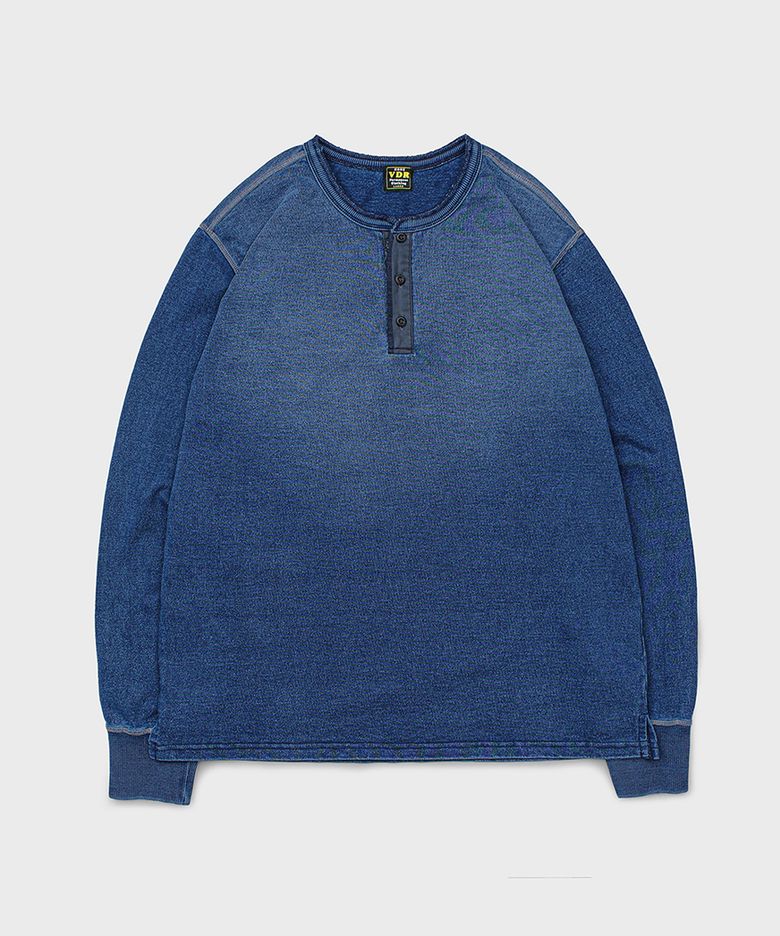 AGING DENIM HENLYNECK LONG SLEEVE [Vintage Indigo]