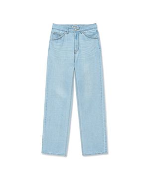 블리치 워시드 레귤러 핏 데님 팬츠 [아이스블루]