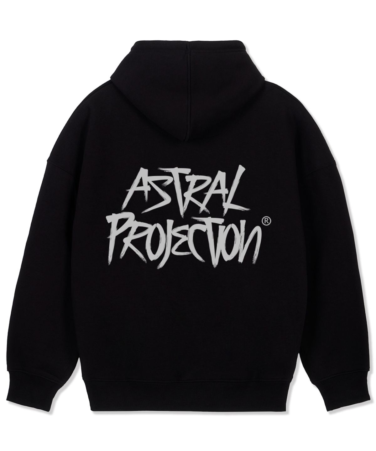 아스트랄 프로젝션(ASTRAL PROJECTION) 그래피티 레터링 오버핏 와이드 숄더 후디_블랙2