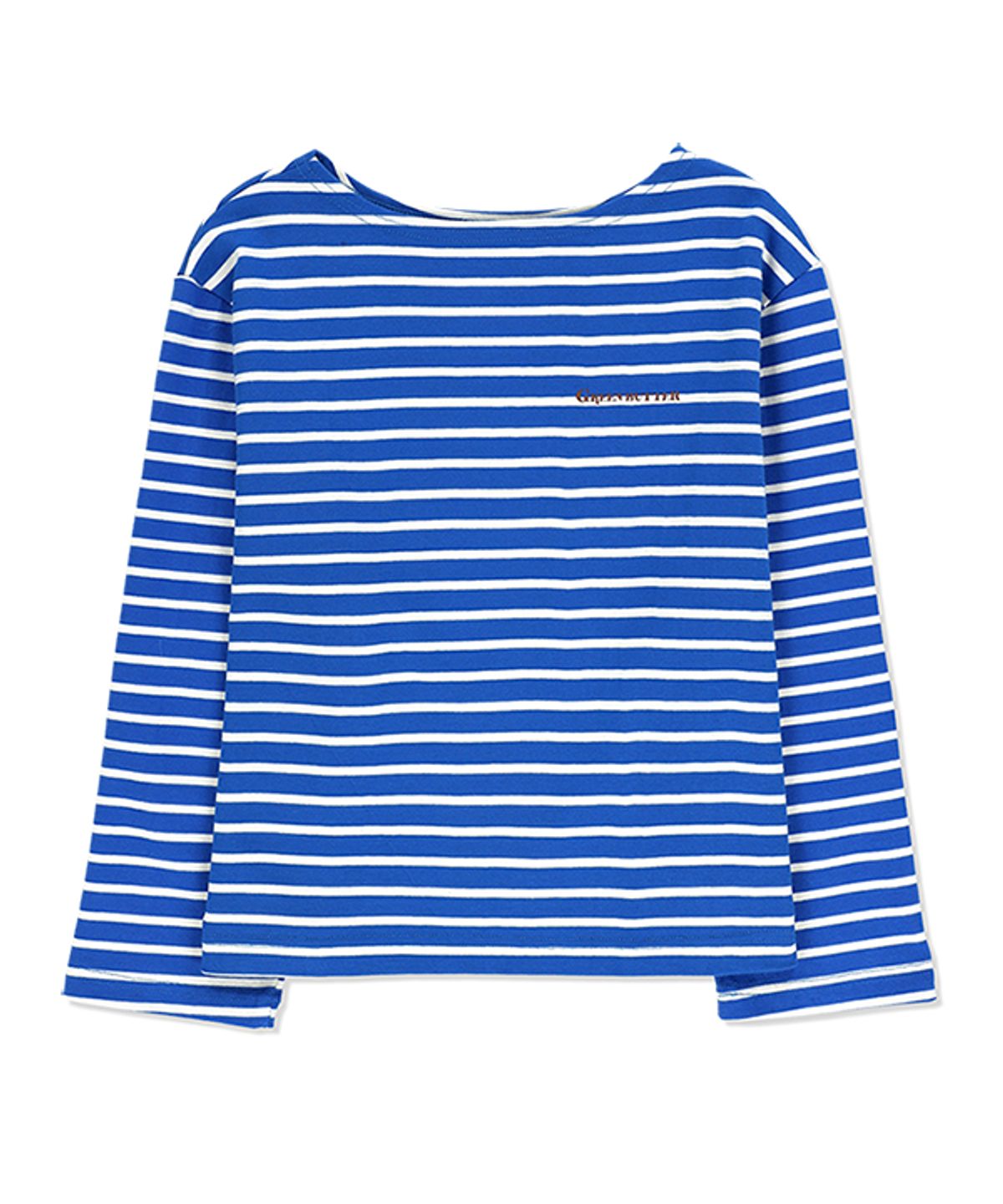 그린버터(GREENBUTTER) Boat-neck Color Patch Tee (Blue/Ivory)