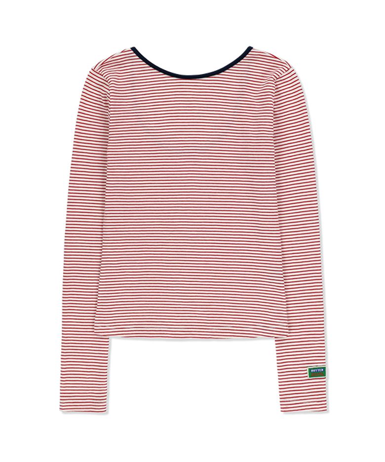 Two-way Stripe Patch Tee (Red)