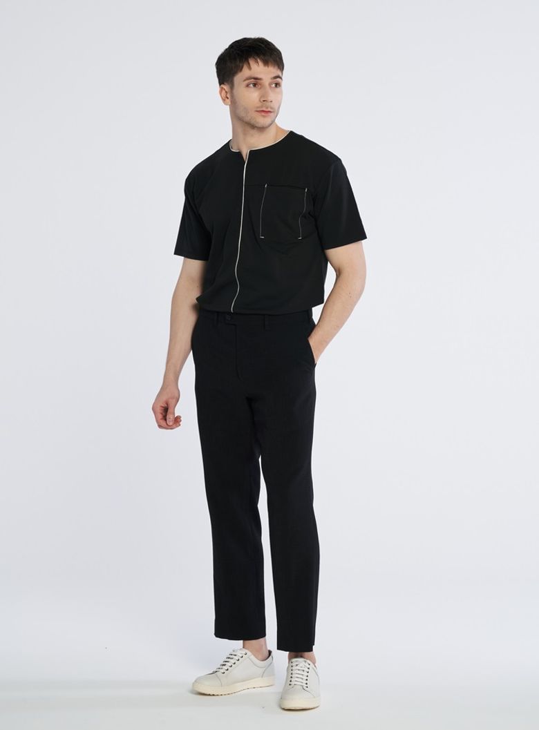 [M~5XL]루즈핏 셋업 히든밴딩 슬랙스[블랙]