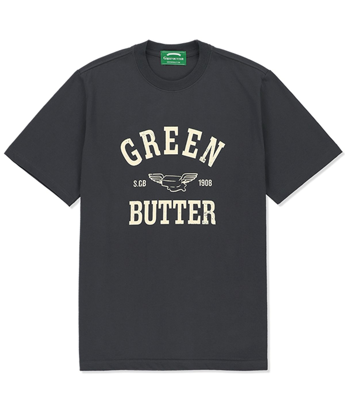 그린버터(GREENBUTTER) Butter Wing Tee (Charcoal)