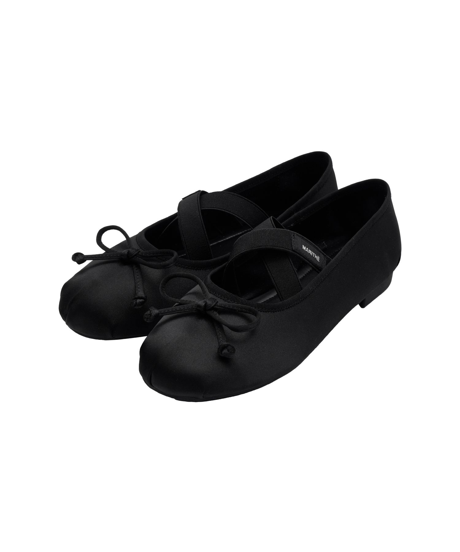 バレエシューズ Marithe + Francois Girbaud W BANDING RIBBON FLAT SHOES black MUSINSA | MARITHÉ W CROSS BANDING RIBBON FLAT SHOES black