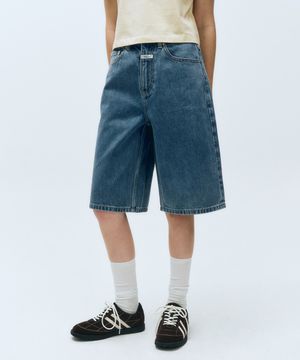W LONG BERMUDA DENIM PANTS light blue