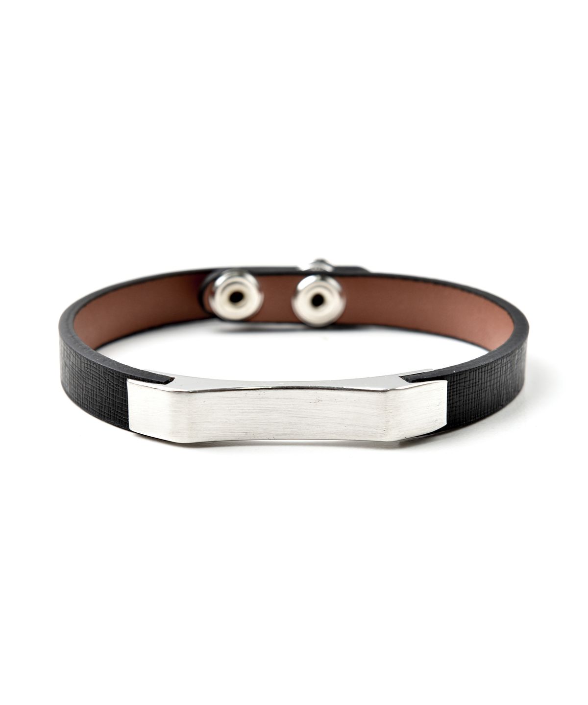 스칼렛또블랙(SCALETTOBLACK) BEY305 Divas Metal Black Leather Bracelet
