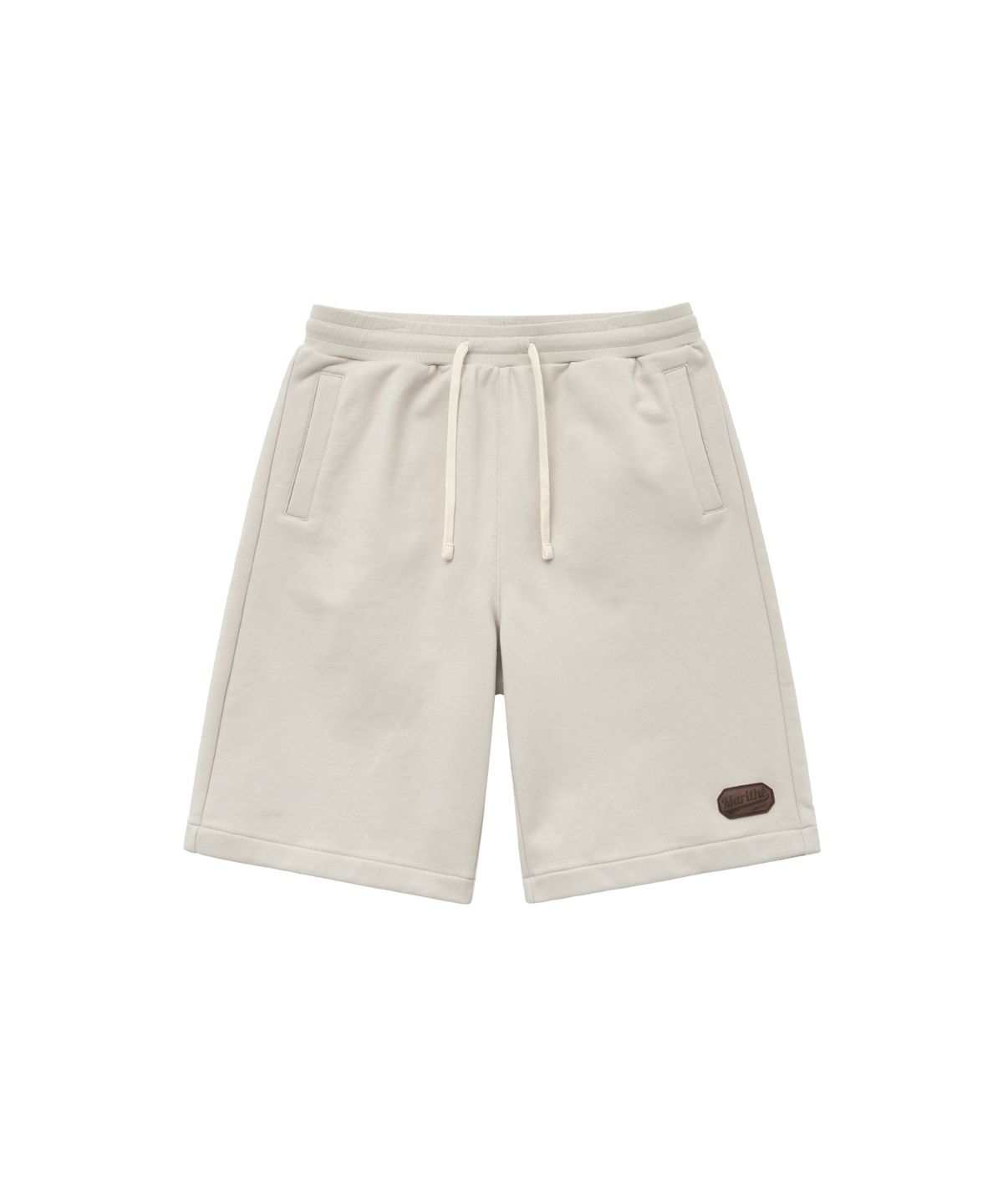 마리떼 프랑소와 저버(MARITHÉ + FRANҪOIS GIRBAUD) M LEATHER PATCH SWEAT HALF PANTS beige