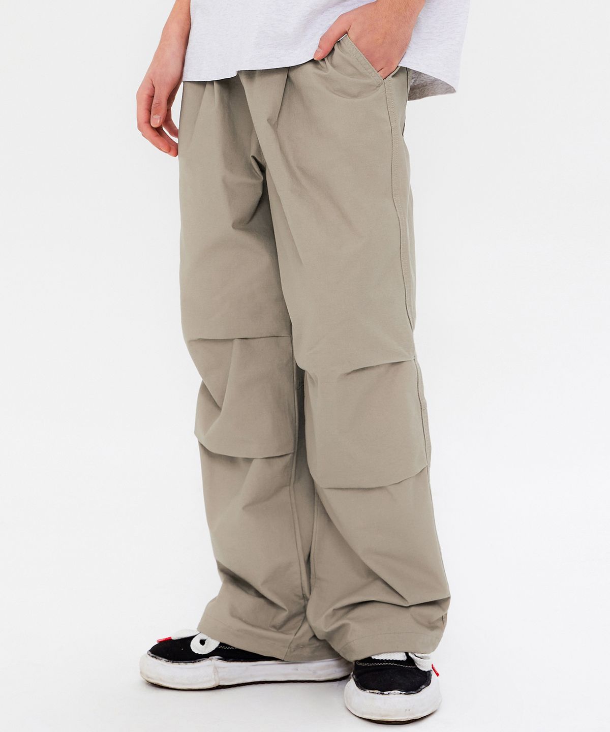 쿨트(KULTE) COTTON WIDE PARACHUTE PANTS L.BEIGE