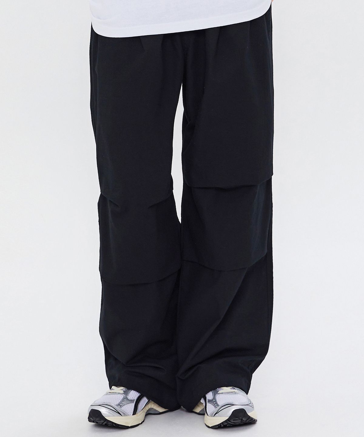 쿨트(KULTE) COTTON WIDE PARACHUTE PANTS BLACK