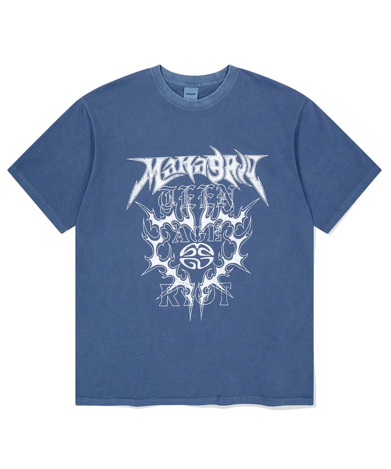 FLAME HEART PIGMENT TEE BLUE(MG2EMMT504A)