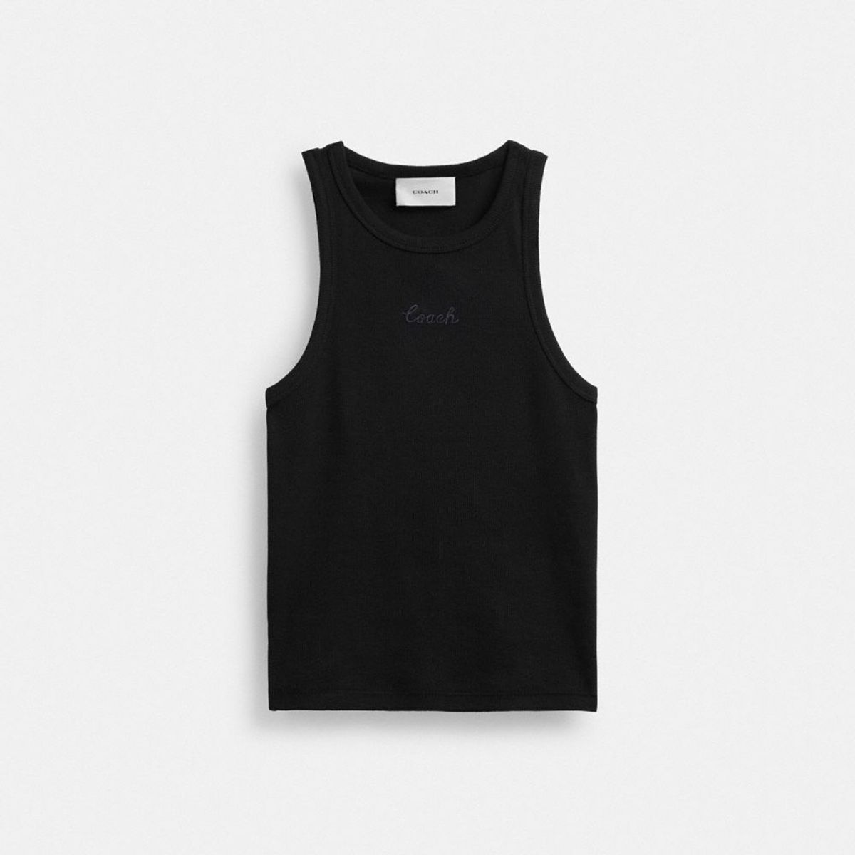 코치(COACH) 리브드 시그니처 탱크 탑 CS609 BLK