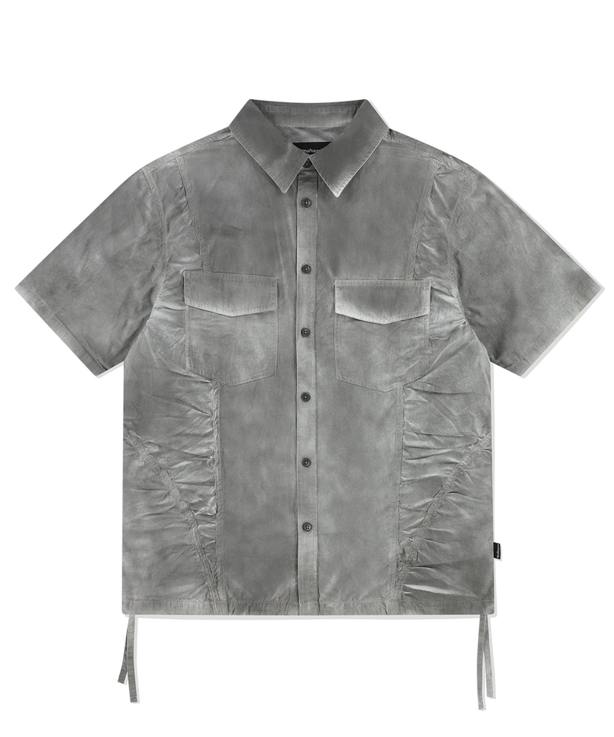 마하그리드(MAHAGRID) SPRAY DYED HALF SHIRT CHARCOAL(MG2EMMW340A)