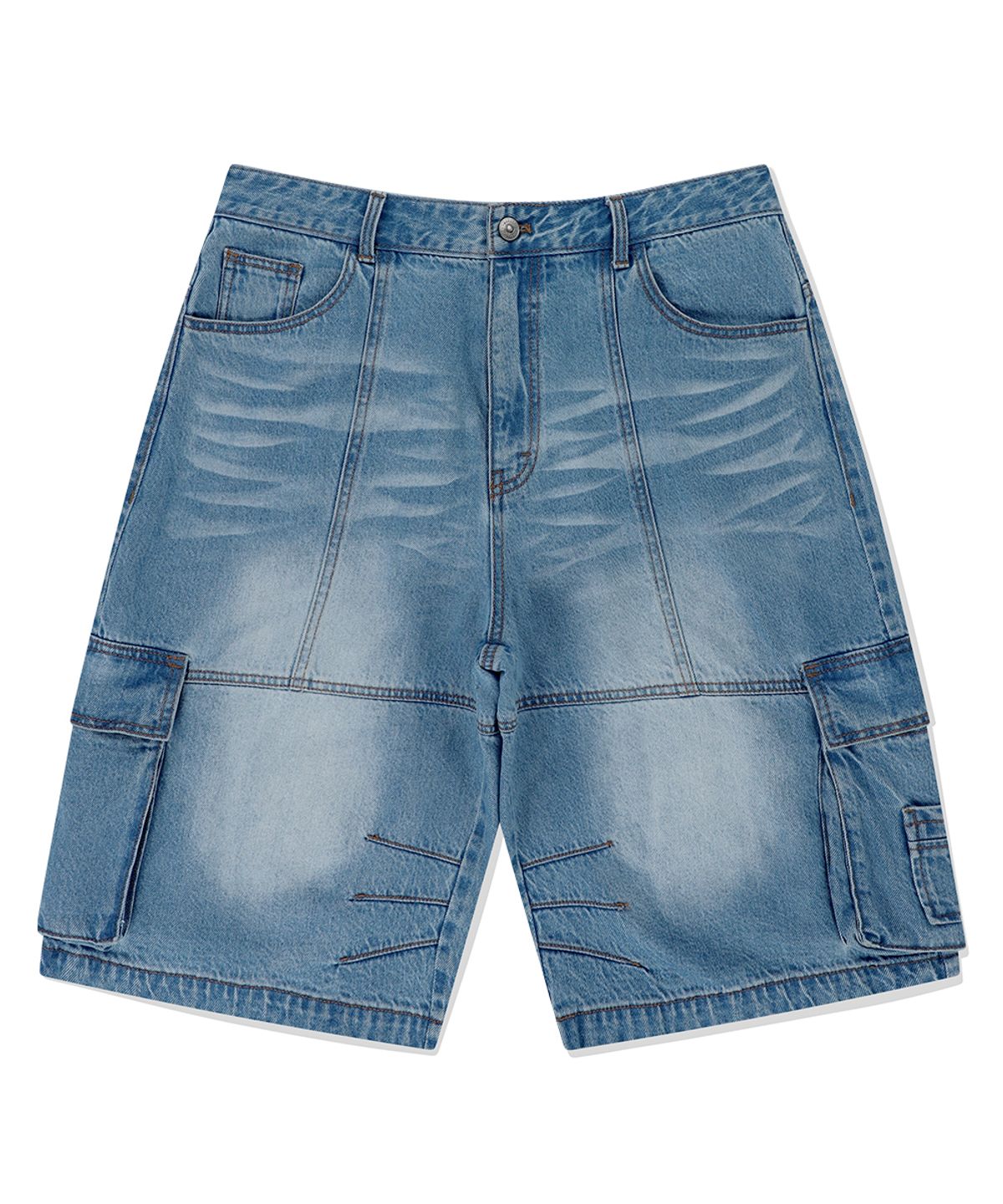 마하그리드(MAHAGRID) BERMUDA CARGO DENIM SHORT LIGHT BLUE(MG2EMMD161A)