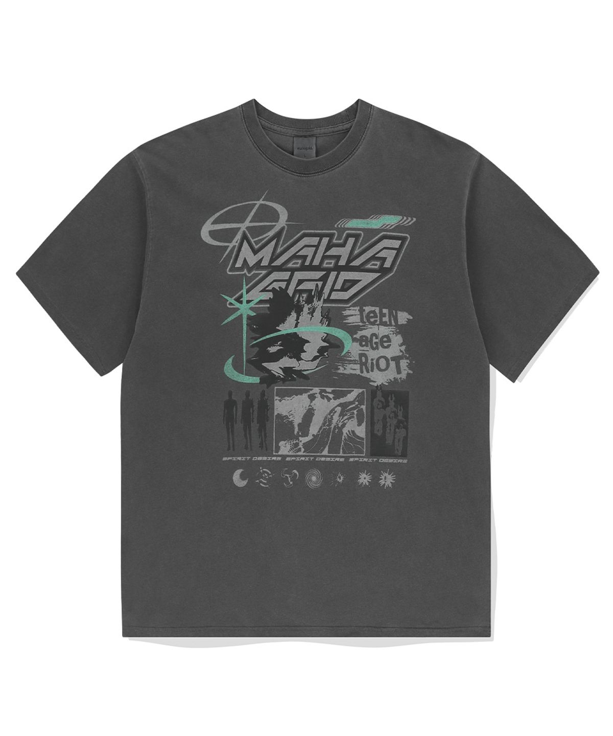 마하그리드(MAHAGRID) SPIRIT DESIRE PIGMENT TEE CHARCOAL(MG2EMMT512A)
