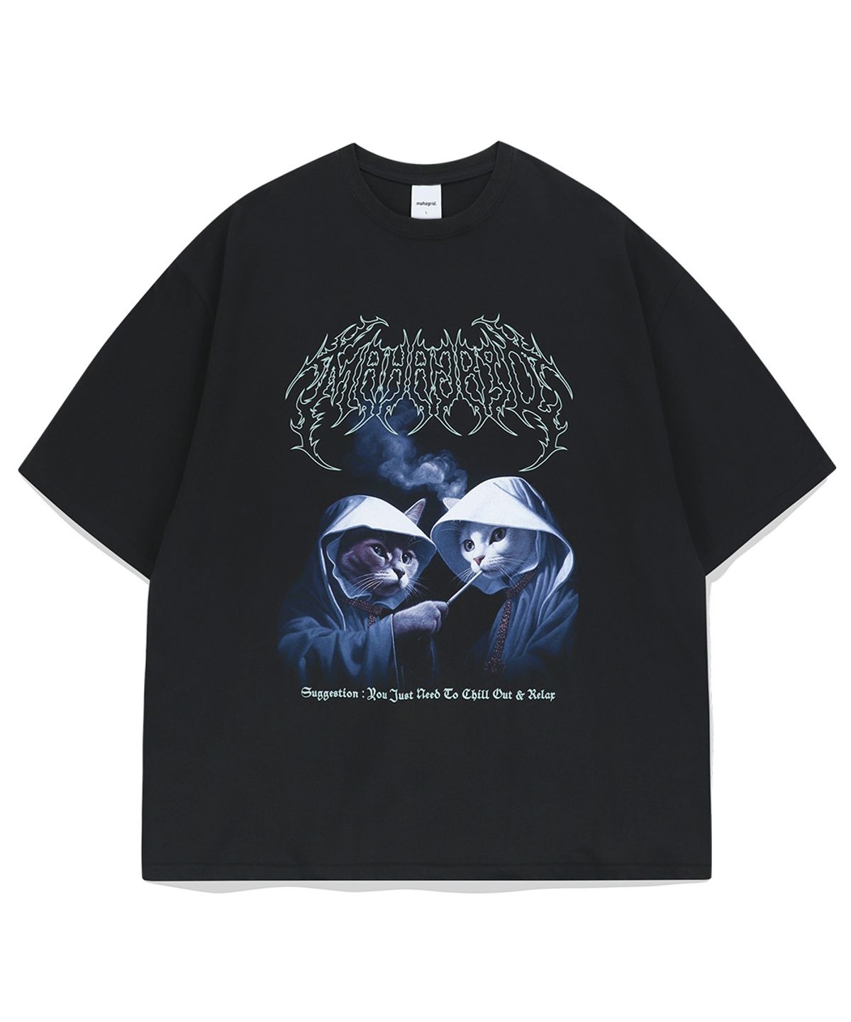 마하그리드(MAHAGRID) SMOKING CAT TEE BLACK(MG2EMMT523A)