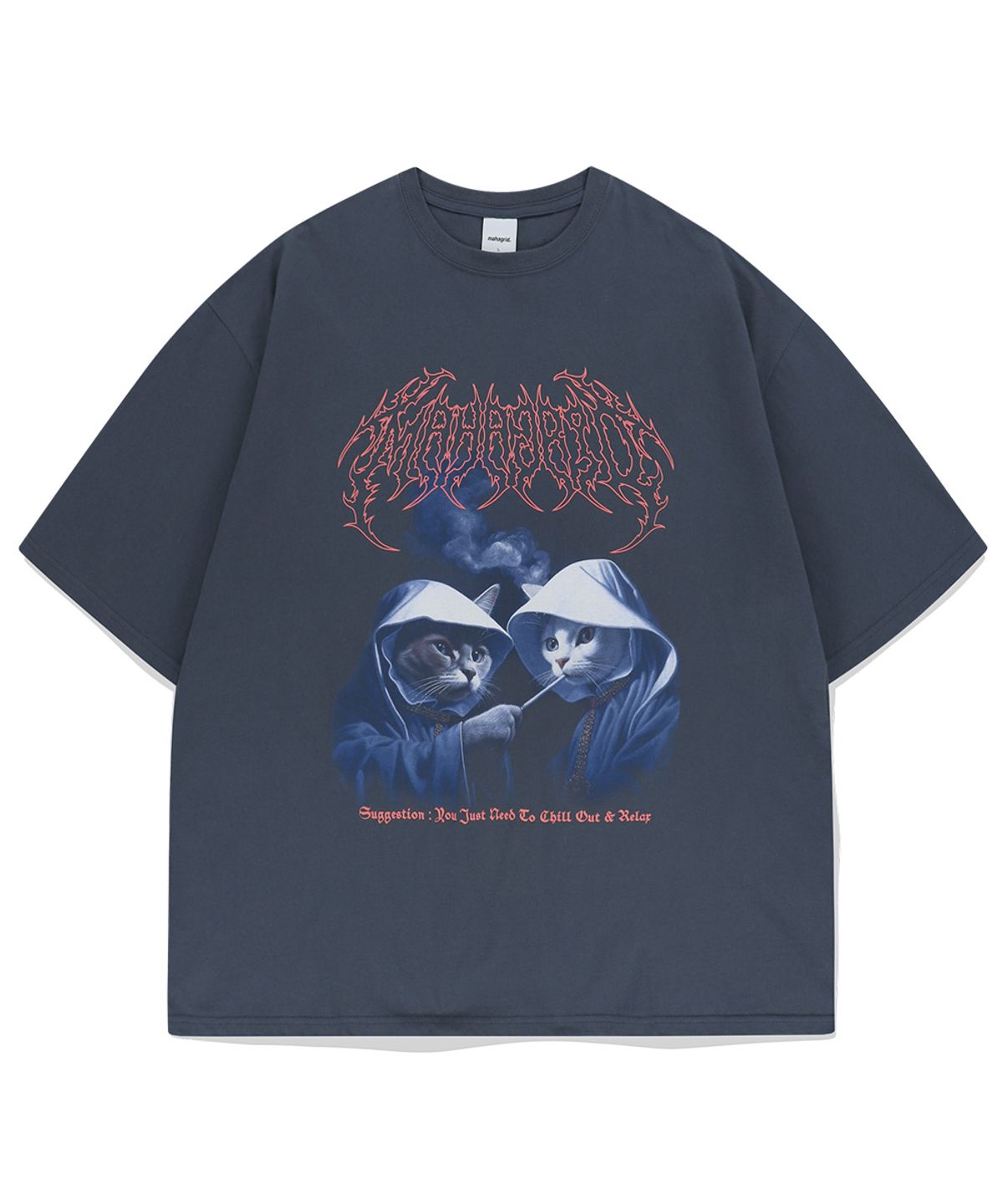 마하그리드(MAHAGRID) SMOKING CAT TEE NAVY(MG2EMMT523A)