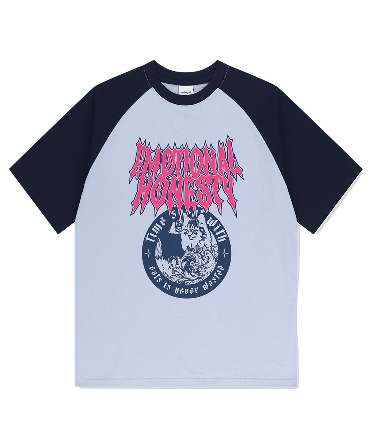 마하그리드(MAHAGRID) COOL CAT RAGLAN TEE BLUE(MG2EMMT542A)