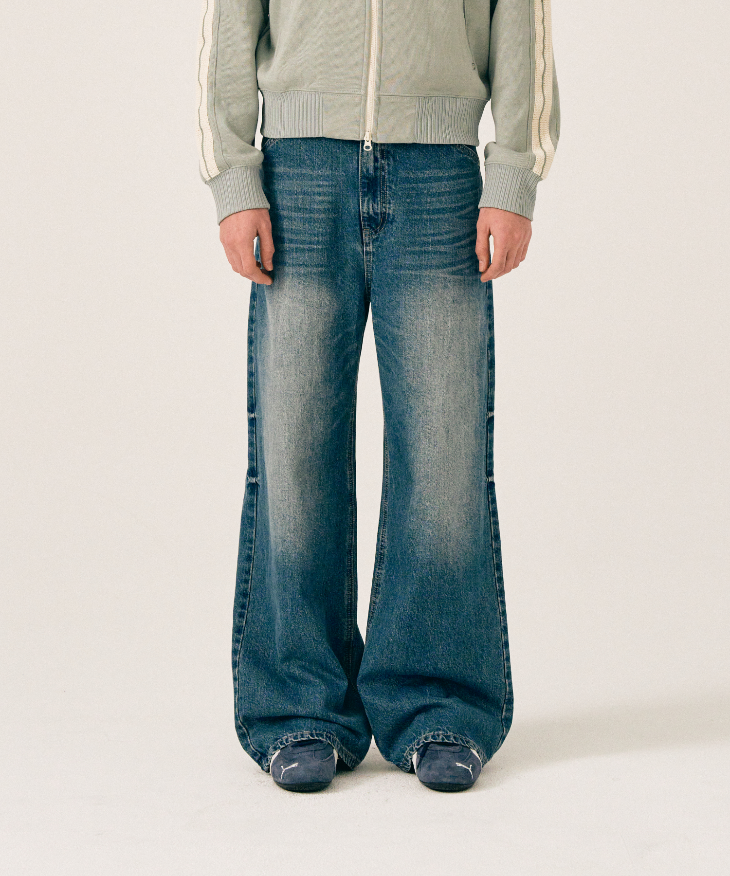 ★SATUR★ Rain Wide Straight Denim Pants Light Washed Blue MUSINSA | SATUR Rain Wide Straight Denim Pants Light Washed Blue