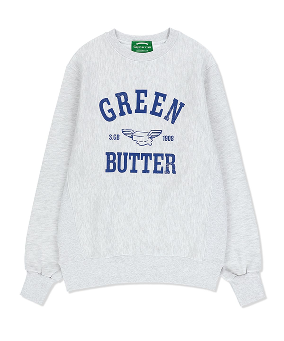 그린버터(GREENBUTTER) Butter Wing Sweatshirt (L/Melange_BLUE)