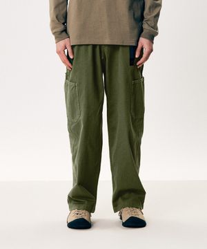 락 슬라이드 와이드 팬츠 Olive