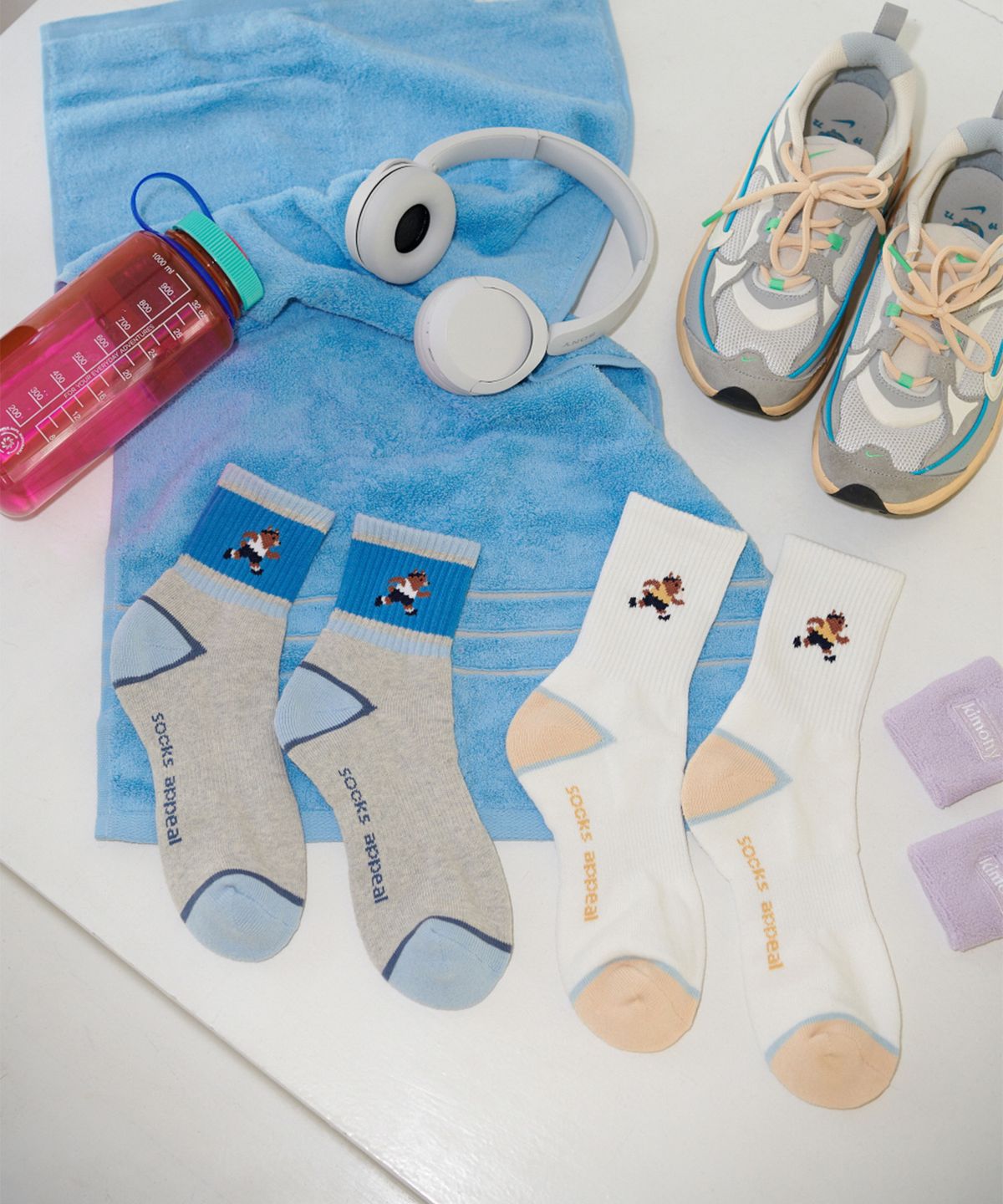 삭스어필(SOCKS APPEAL) [2pack] running bear SET